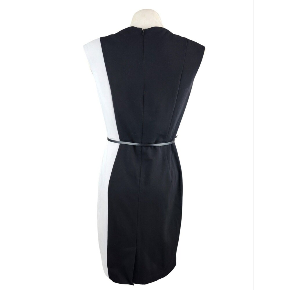 Saks Fifth Avenue Black Label Colorblock Sheath Dress Black Ivory NWT 10 - Picture 6 of 9